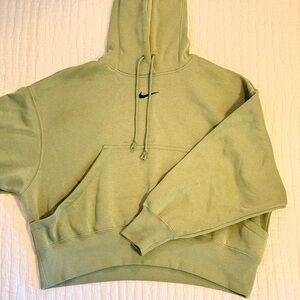 Nike Cropped Hoodie - Olive Green